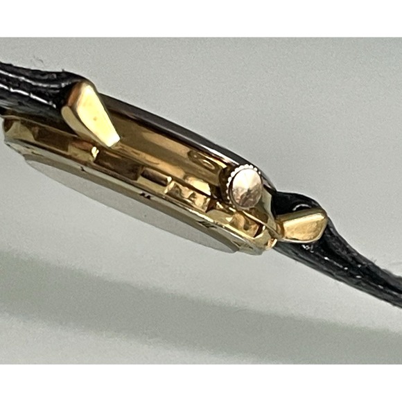 Vintage XANADU Women Watch Scissor Hands WORKS Gold Tone Black Leather Swiss - Picture 9 of 16